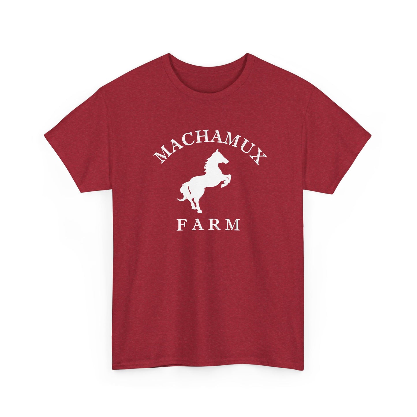 Machamux Farm Vintage Retro Unisex Heavy Cotton Tee - White Logo