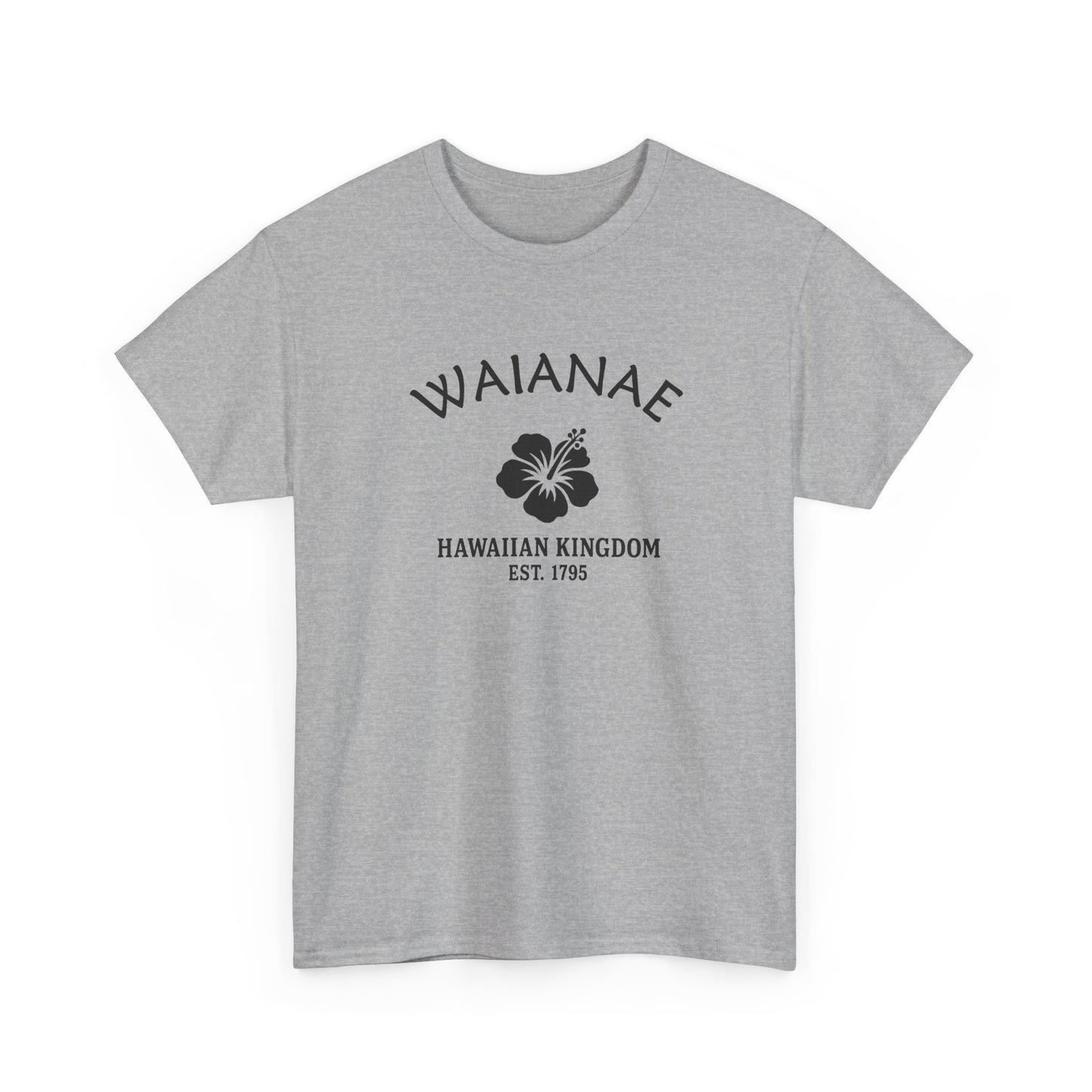 Waianae Hawaii Vintage Retro Unisex Heavy Cotton Tee - Black Logo