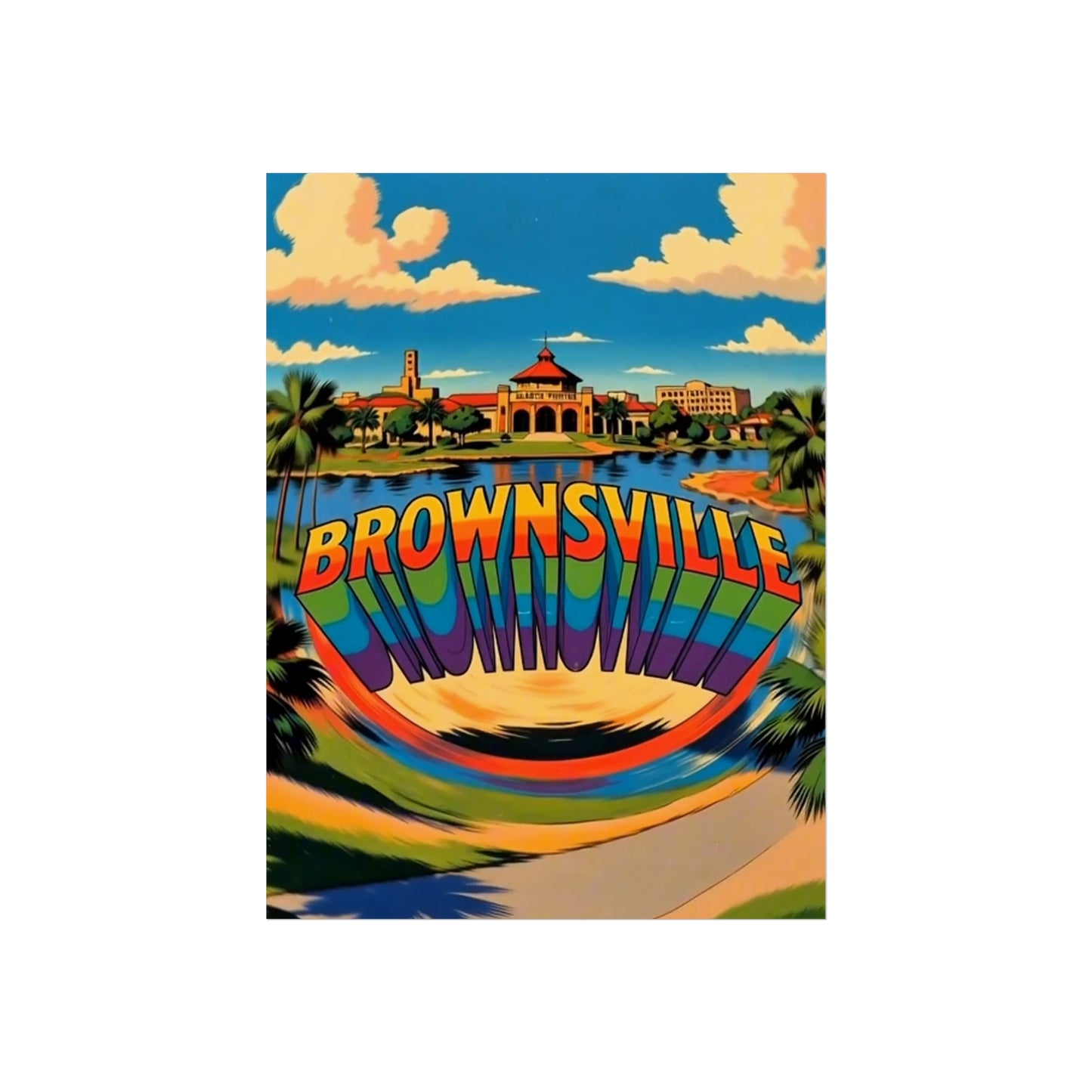 Brownsville Texas Vintage Retro Giclée Print Art Series Poster