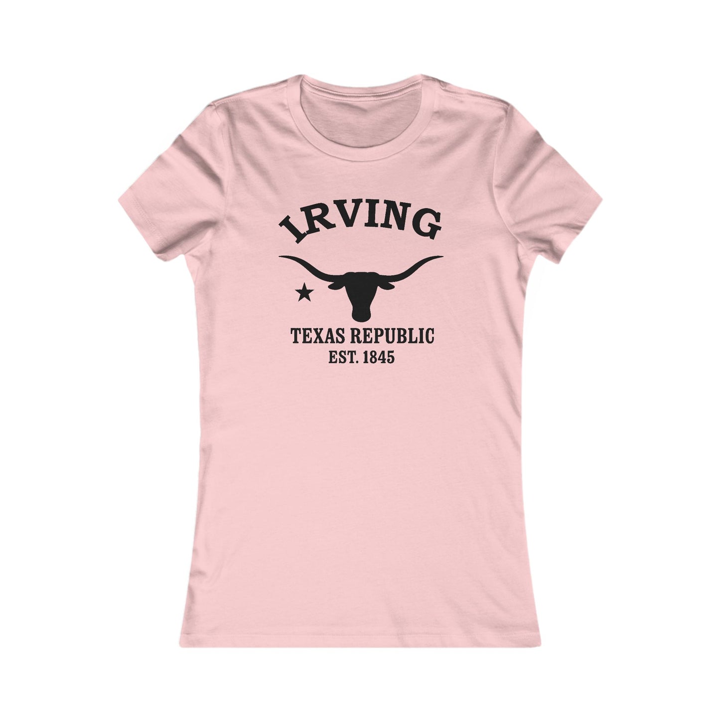 Irving Texas Ringspun Cotten Fitted Vintage Retro Womens Tee - Black Logo