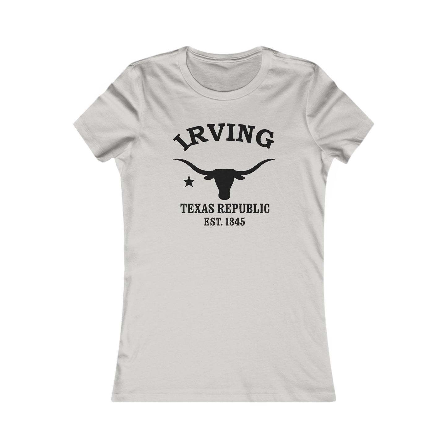 Irving Texas Ringspun Cotten Fitted Vintage Retro Womens Tee - Black Logo
