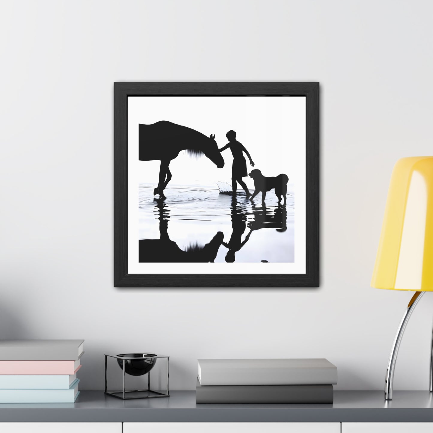 Hand on the Mane - Tide & Light Series Framed Poster