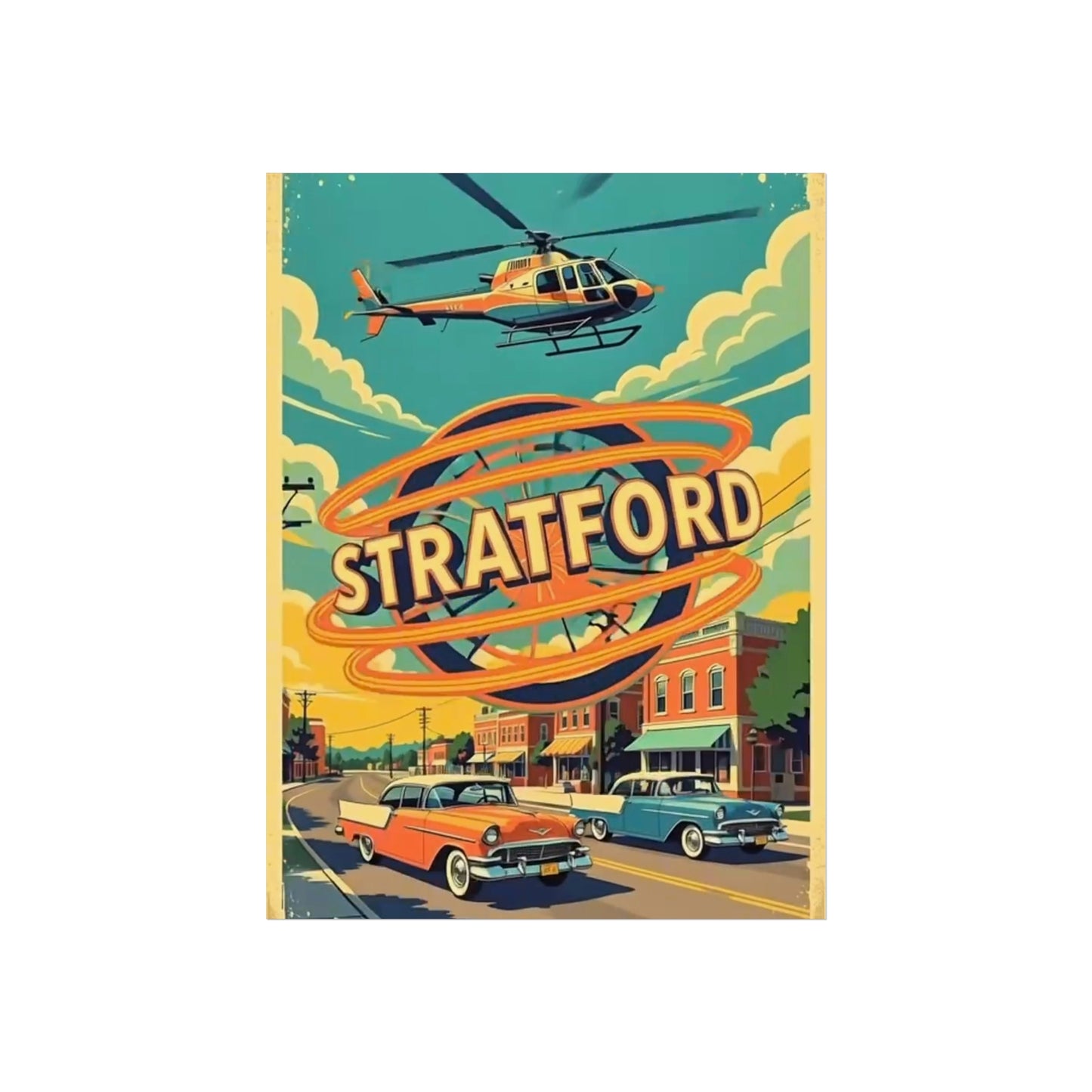 Stratford Connecticut Vintage Retro Giclée Print Art Series Poster
