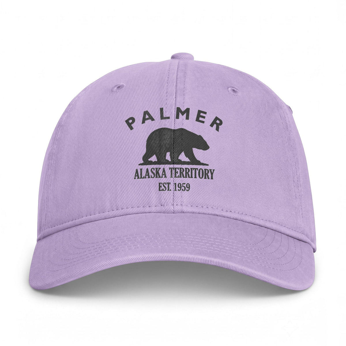 Palmer Alaska Distressed Cotton Cap - Charcoal Print Logo