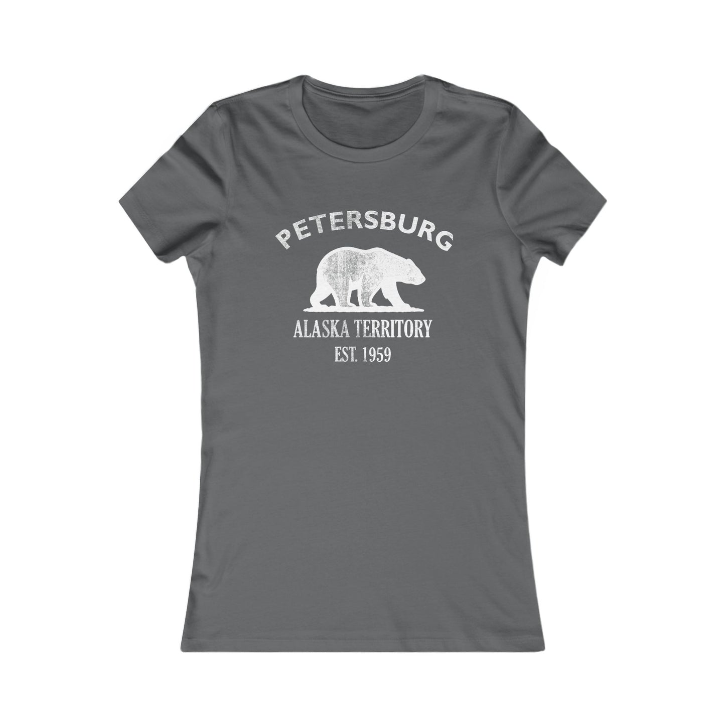 Petersburg Alaska Vintage Retro Womens Fitted Ringspun Cotton Tee - White Logo