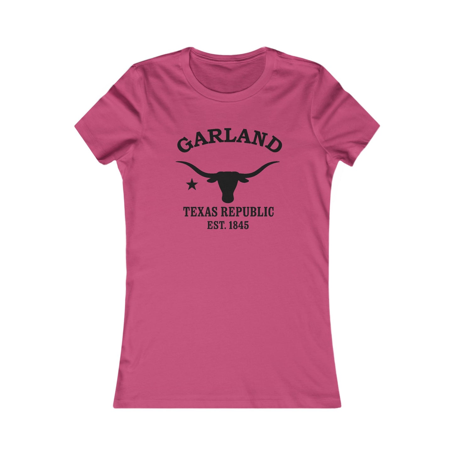 Garland Texas Ringspun Cotten Fitted Vintage Retro Womens Tee - Black Logo