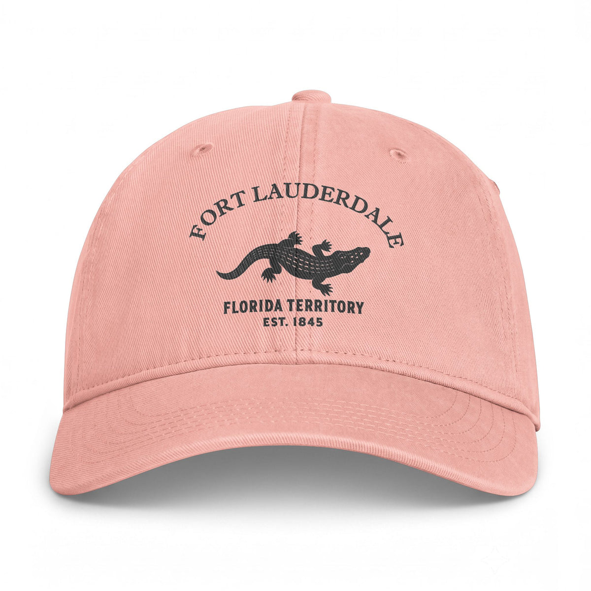 Fort Lauderdale Florida Distressed Cotton Cap - Charcoal Print Logo