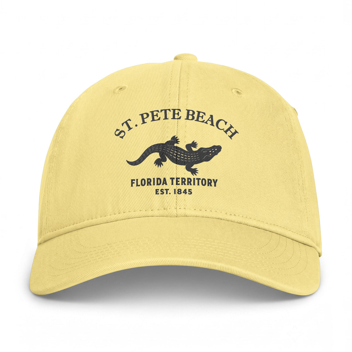 St Pete Beach Florida Distressed Cotton Cap - Charcoal Print Logo
