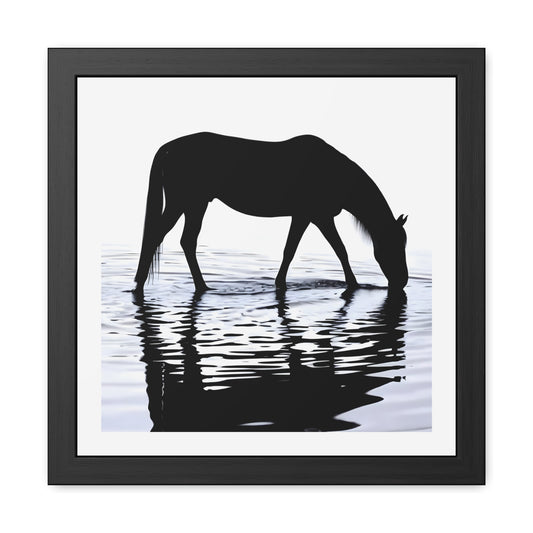 Horse at Low Tide - Tide & Light Series Framed Poster