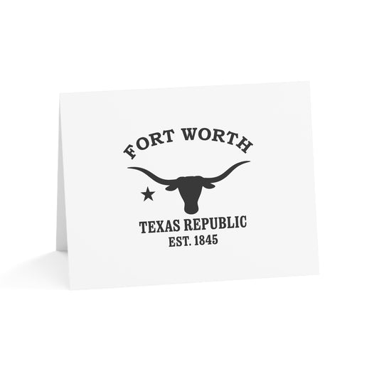 Fort Worth Texas Vintage Retro Thank You Card Set - Black Logo