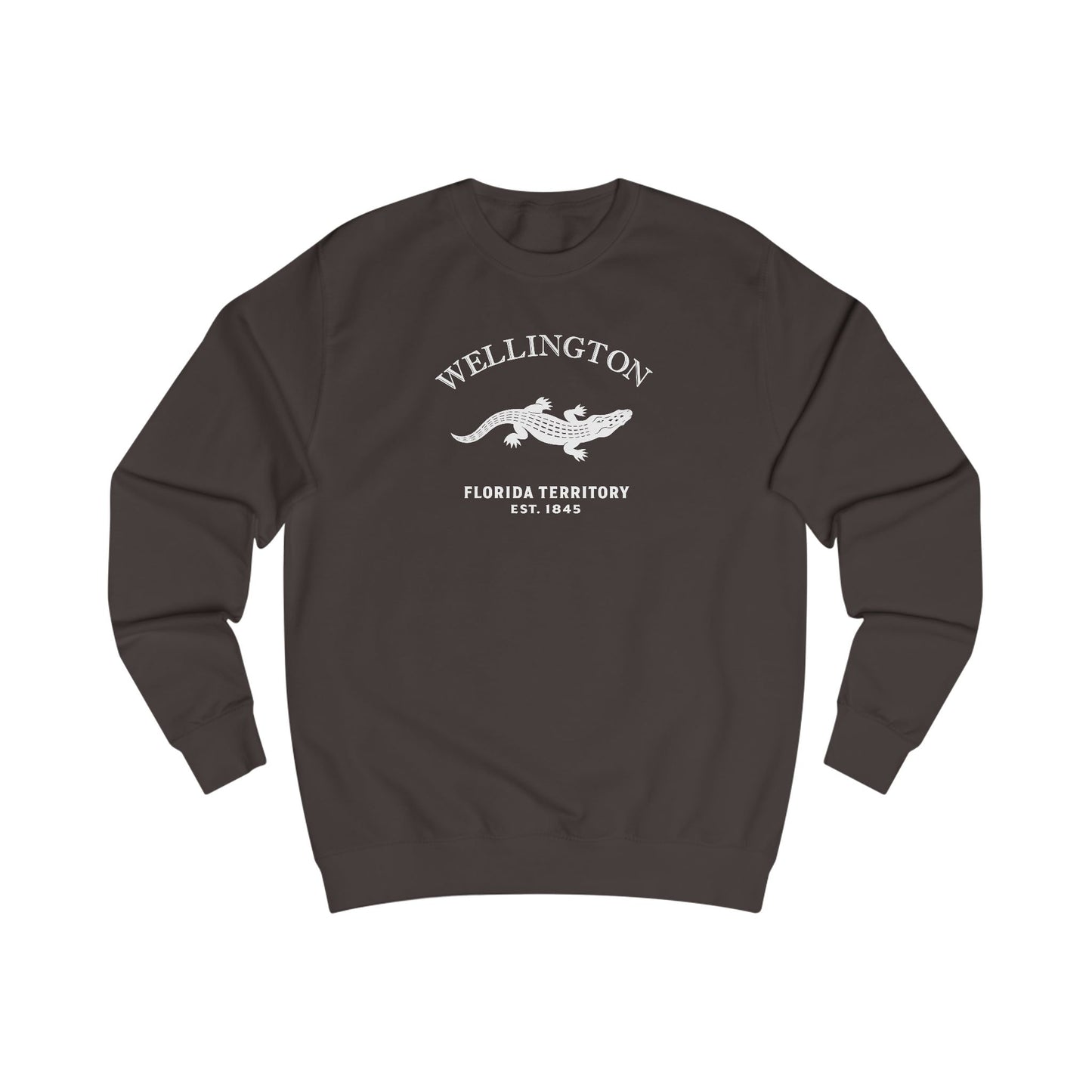 Wellington Florida Vintage Retro Premium Crewneck Sweatshirt - White Logo - Bottle Green