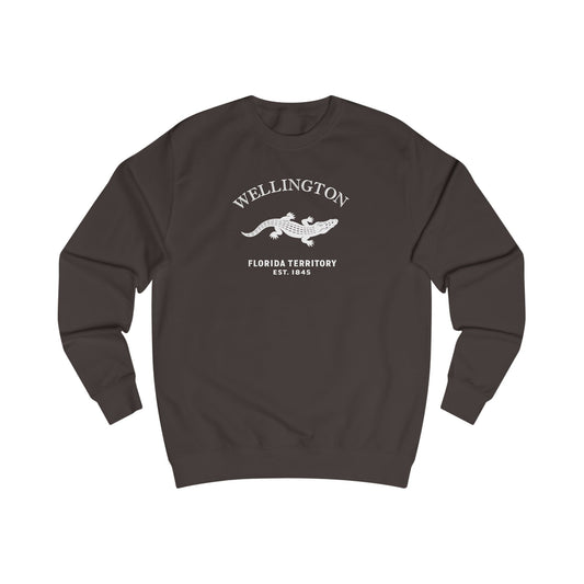 Wellington Florida Vintage Retro Premium Crewneck Sweatshirt - White Logo - Bottle Green