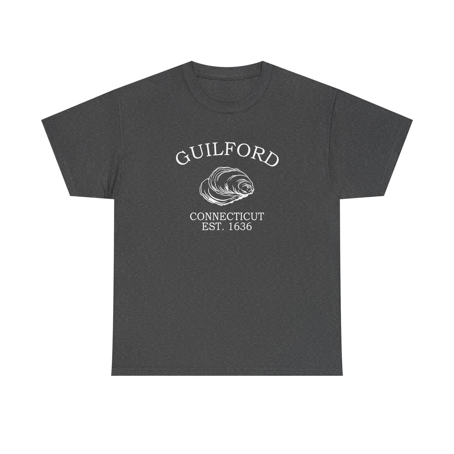 Guilford Connecticut Vintage Retro Unisex Heavy Cotton Tee - White Logo