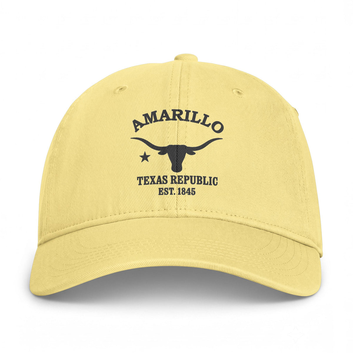 Amarillo Texas Distressed Cotton Cap - Charcoal Print Logo
