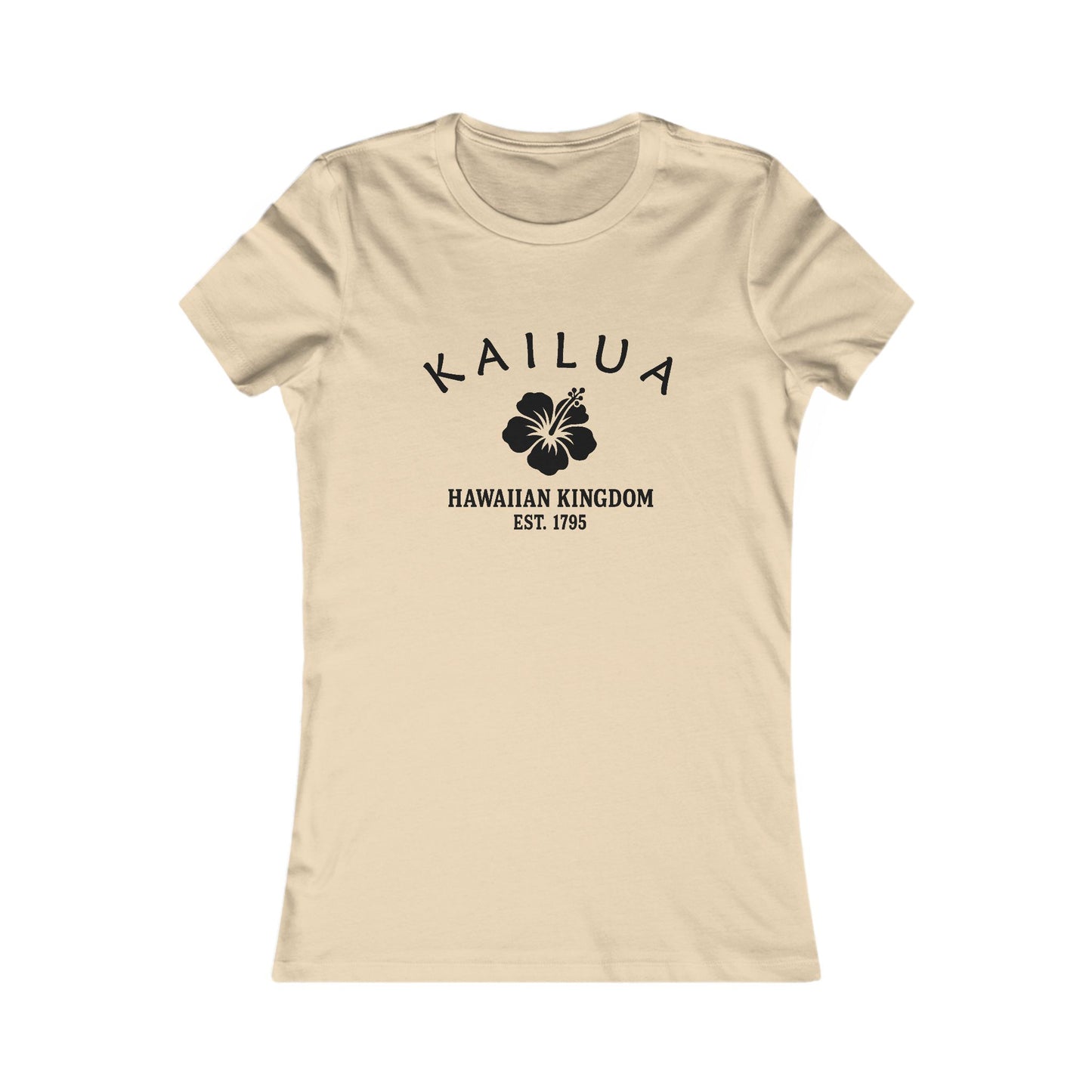 Kailua Hawaii Ringspun Cotten Fitted Vintage Retro Womens Tee - Black Logo