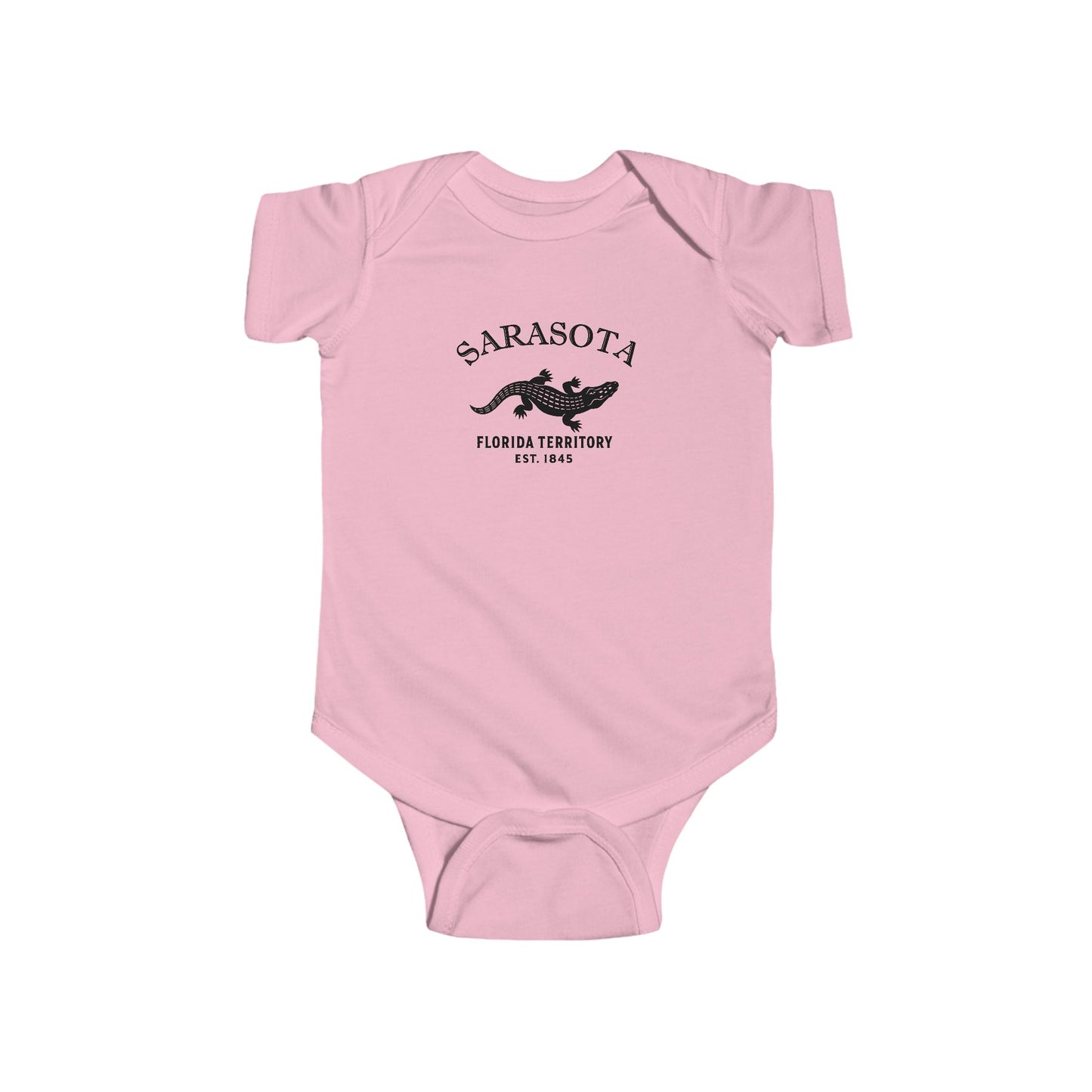 Sarasota Florida Cotton Jersey Baby Bodysuit - Black Logo