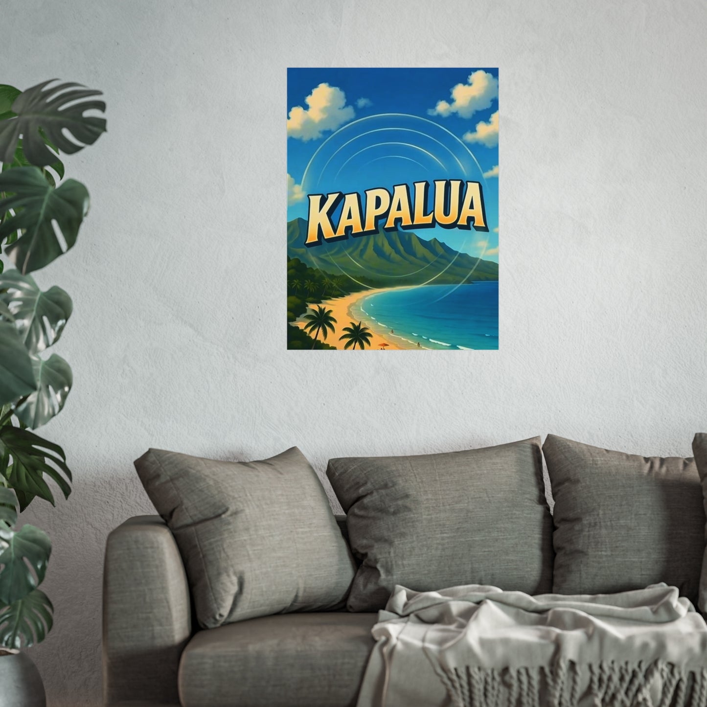 Kapalua Hawaii Vintage Retro Giclée Print Art Series Poster