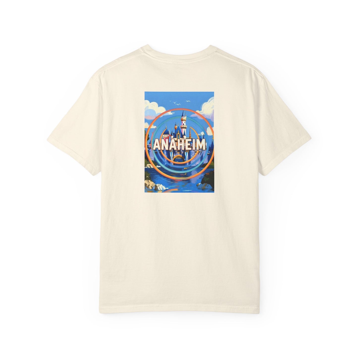 Anaheim California Vintage Retro Back Printed Art Series Cotton Tee - Black Logo