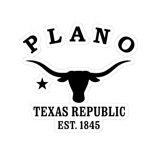 Plano Texas Vintage Retro Vinyl Sticker - Black Logo