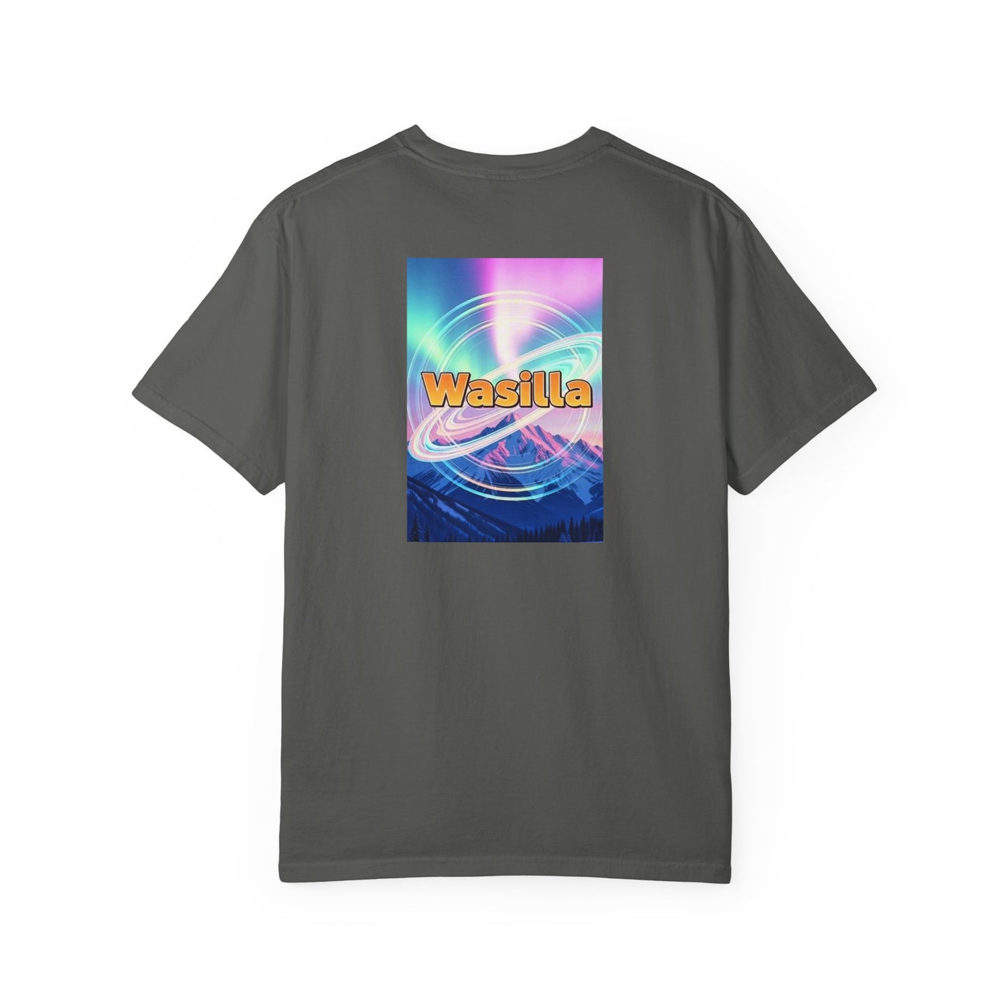 Wasilla Alaska Vintage Retro Back Printed Art Series Cotton Tee - Black Logo