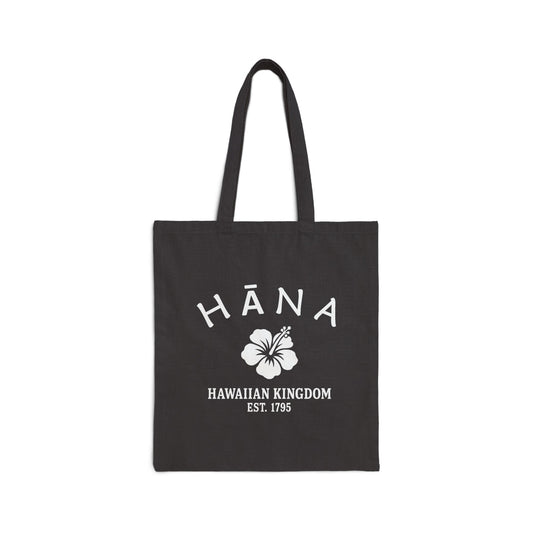 Hana Hawaii Vintage Retro Cotton Canvas Tote Bag - White Logo