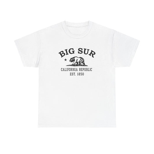 Big Sur California Vintage Retro Unisex Heavy Cotton Tee - Black Logo