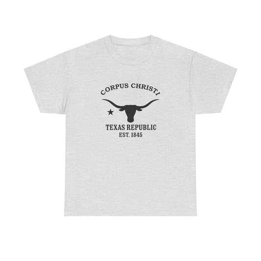 Corpus Christi Texas Vintage Retro Unisex Heavy Cotton Tee - Black Logo