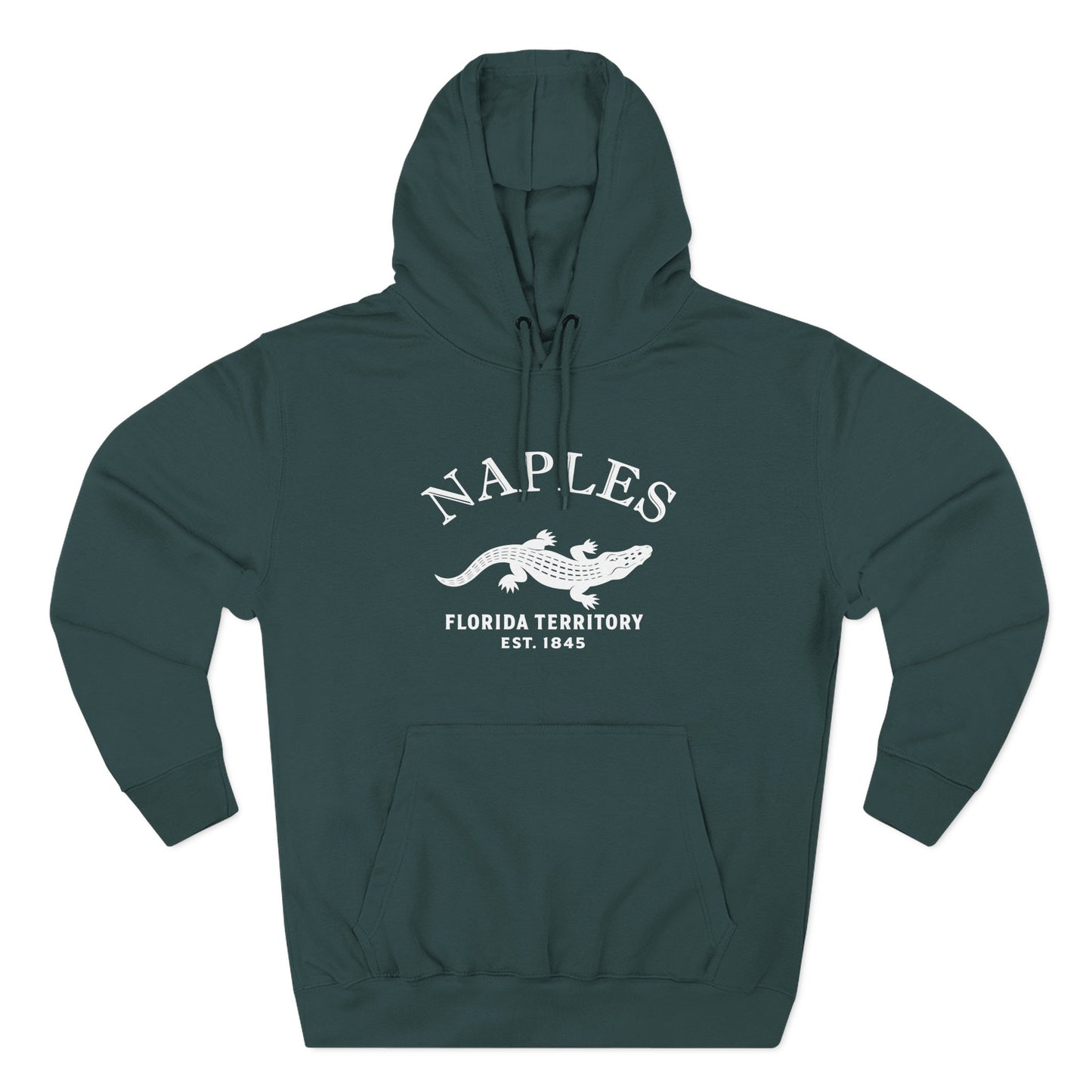 Naples Florida Vintage Retro Unisex Heavy Cotton Hoodie - White Logo