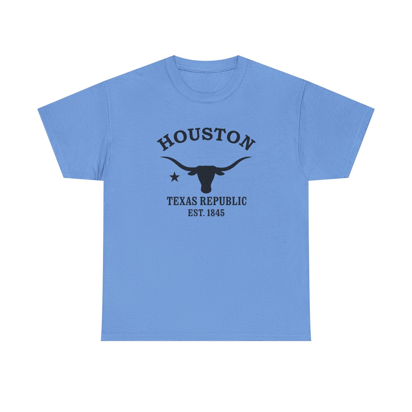 Houston Texas Vintage Retro Unisex Heavy Cotton Tee - Black Logo