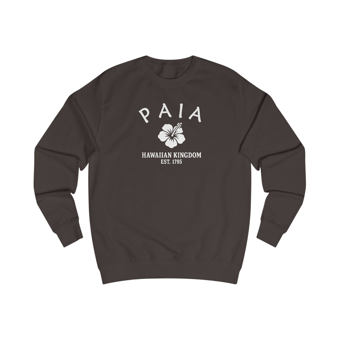 Paia Hawaii Vintage Retro Premium Crewneck Sweatshirt - White Logo - Bottle Green