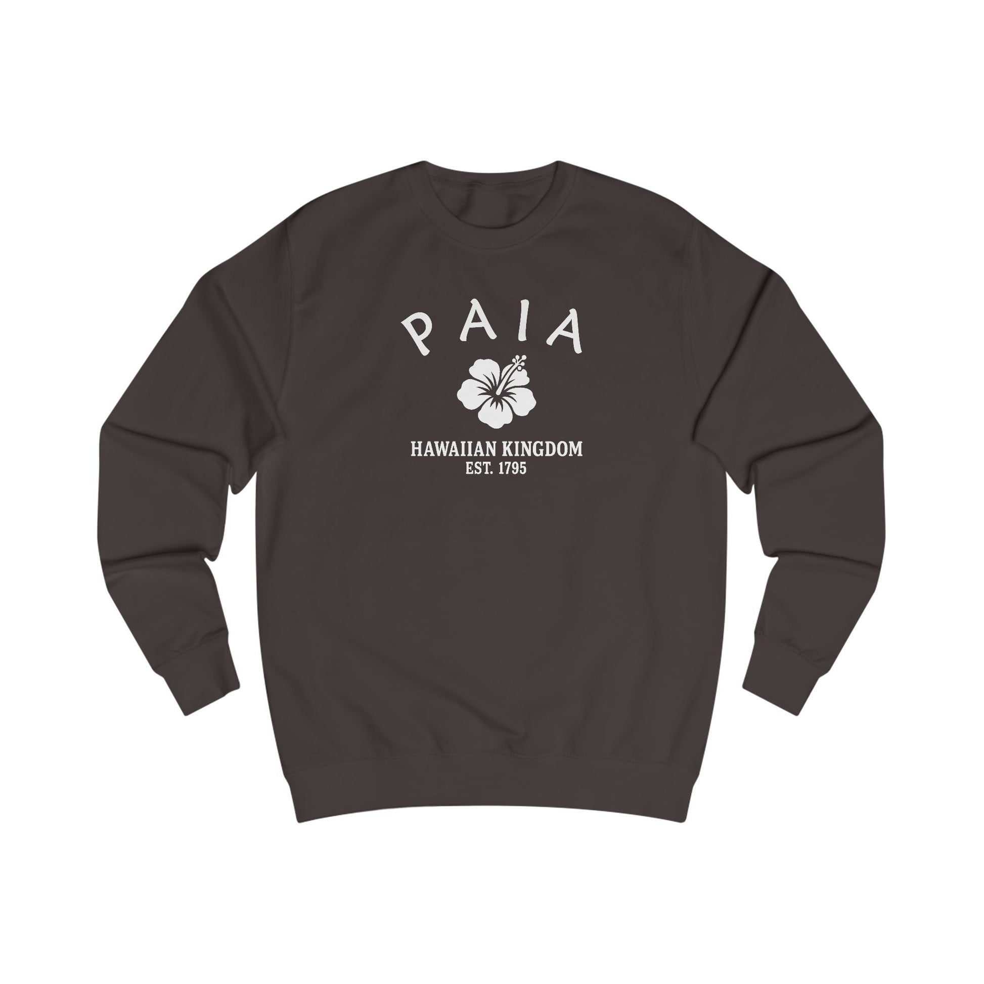 Paia Hawaii Vintage Retro Premium Crewneck Sweatshirt - White Logo - Bottle Green