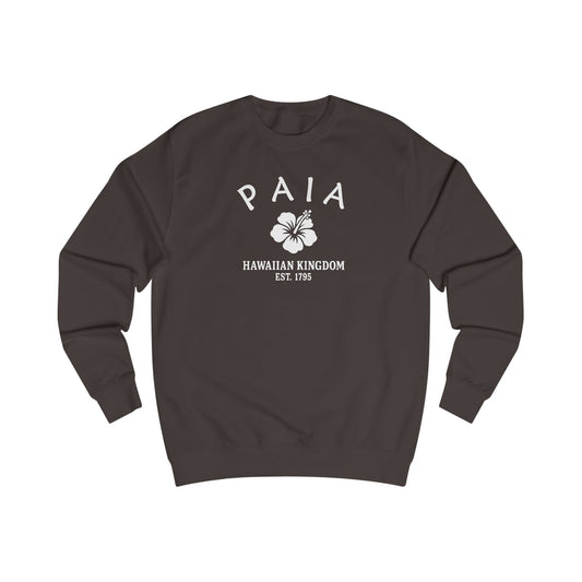 Paia Hawaii Vintage Retro Premium Crewneck Sweatshirt - White Logo - Bottle Green