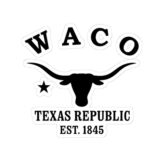 Waco Texas Vintage Retro Vinyl Sticker - Black Logo