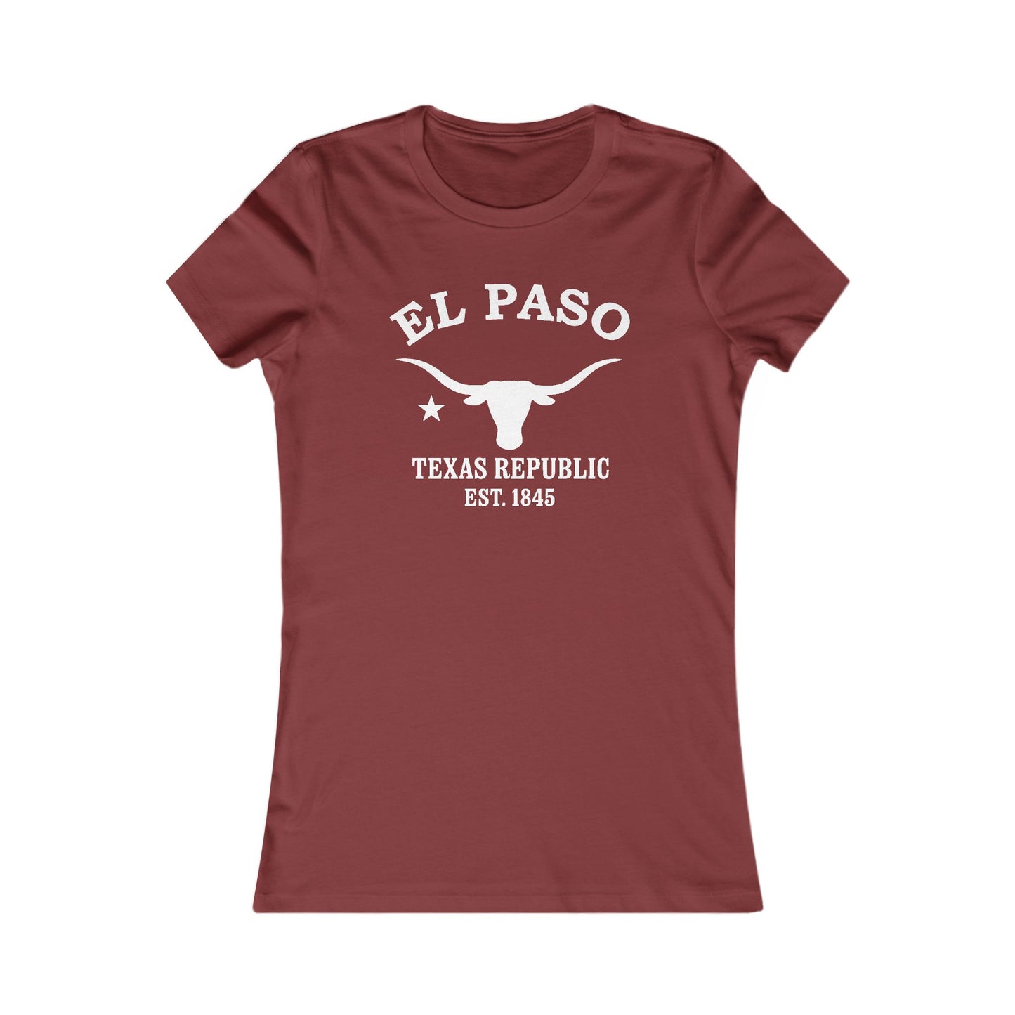 El Paso Texas Vintage Retro Womens Fitted Ringspun Cotton Tee - White Logo