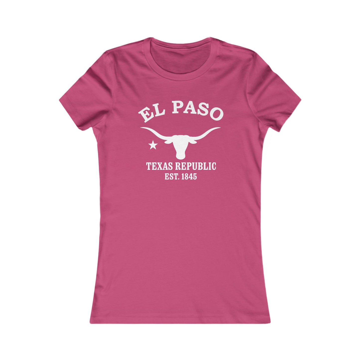 El Paso Texas Vintage Retro Womens Fitted Ringspun Cotton Tee - White Logo