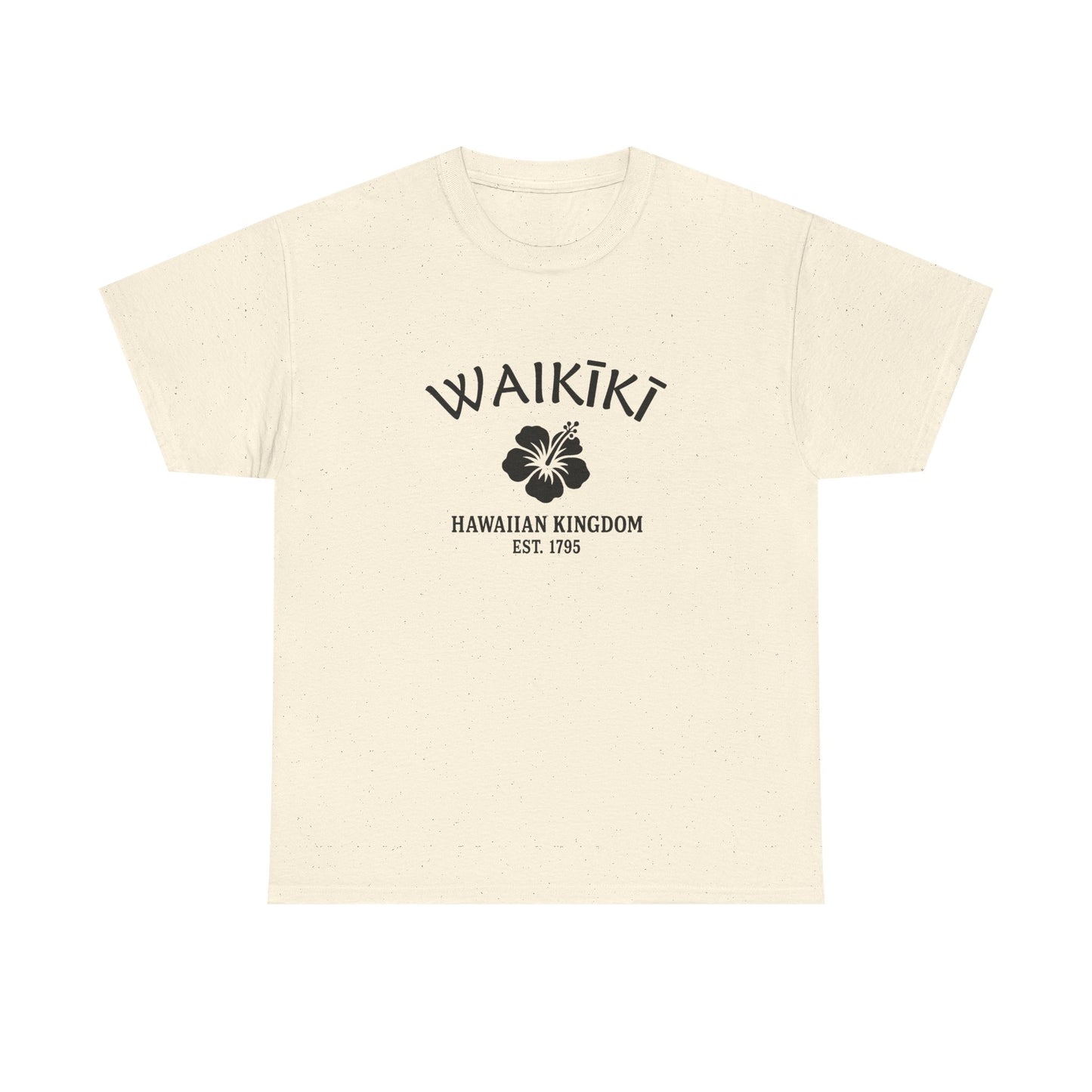 Waikiki Hawaii Vintage Retro Unisex Heavy Cotton Tee - Black Logo