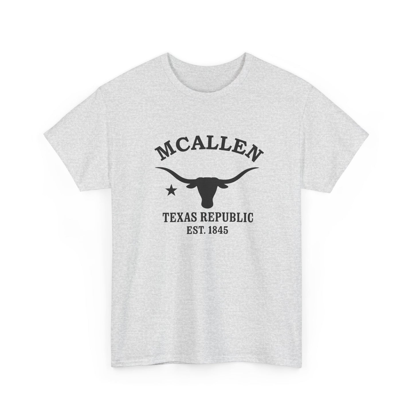 McAllen Texas Vintage Retro Unisex Heavy Cotton Tee - Black Logo