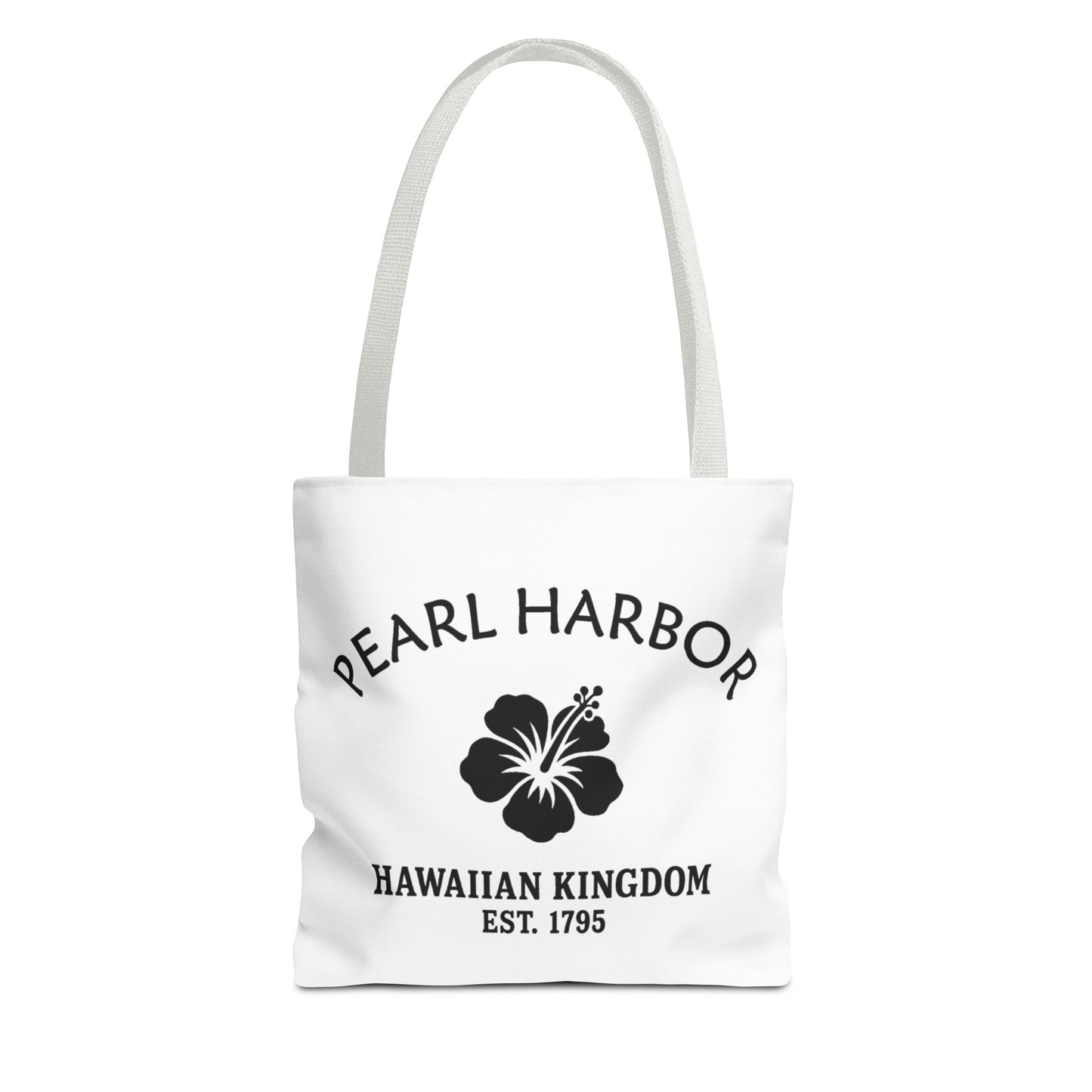 Pearl Harbor Hawaii Vintage Retro Light Canvas Tote - Black Logo