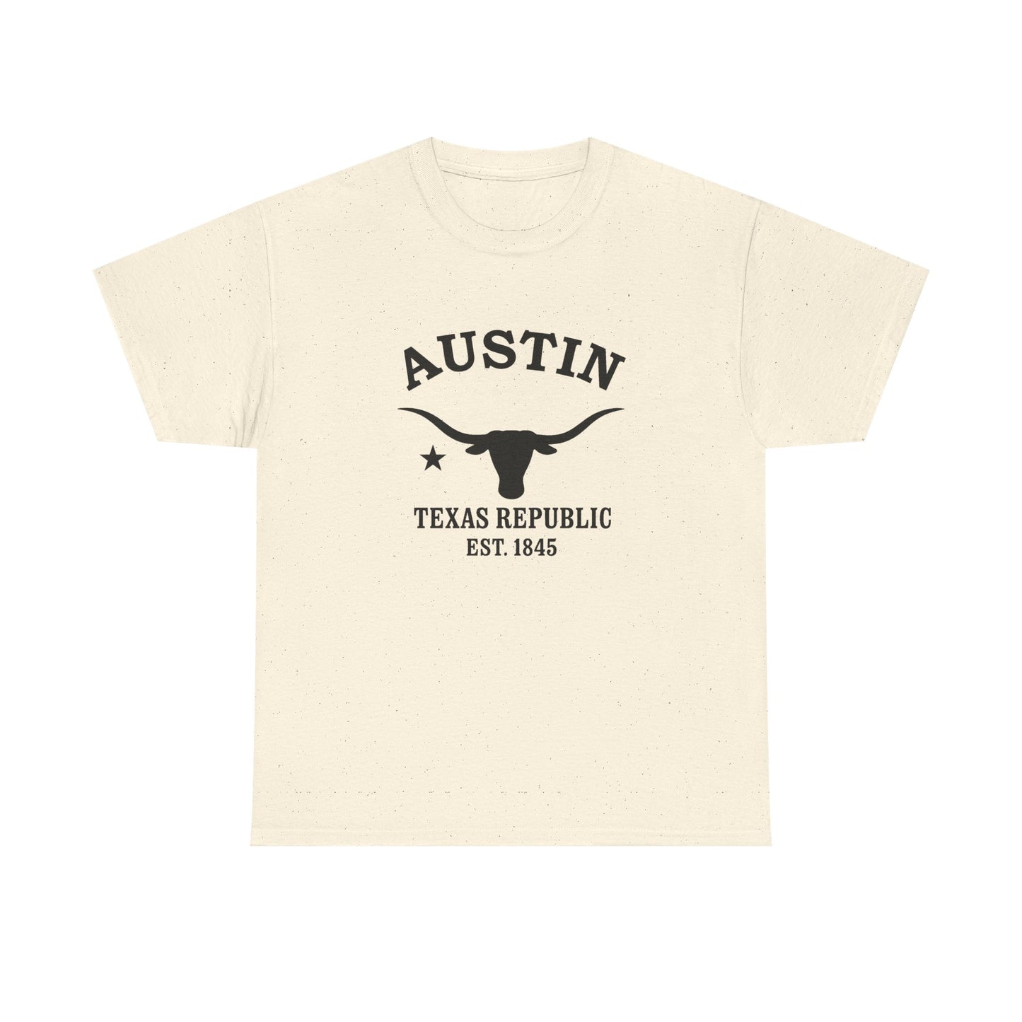 Austin Texas Vintage Retro Unisex Heavy Cotton Tee - Black Logo