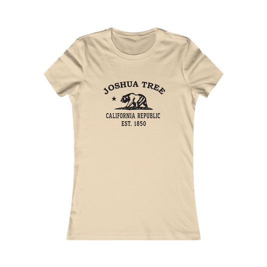 Joshua Tree California Vintage Retro Womens Fitted Ringspun Cotton Tee - Black Logo