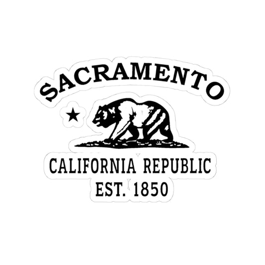 Sacramento California Vintage Retro Vinyl Sticker - Black Logo