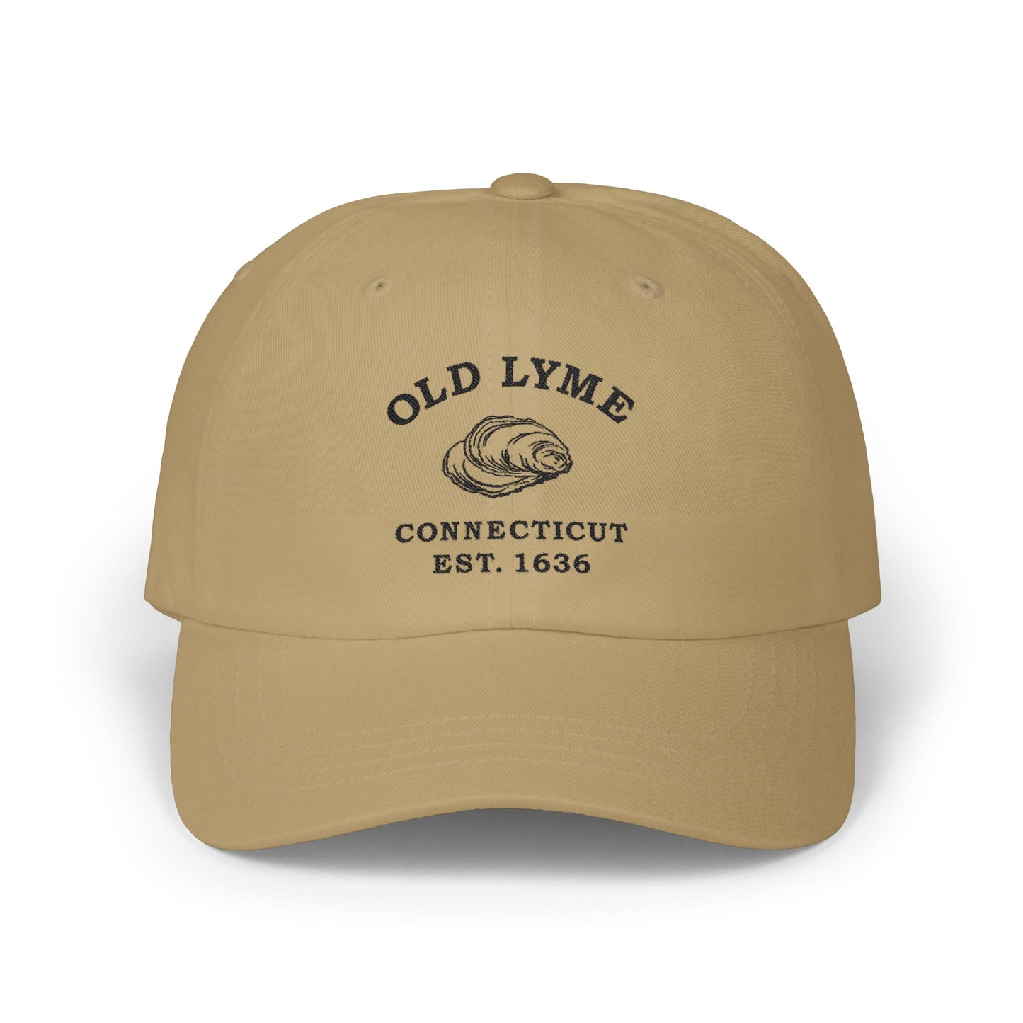 Old Lyme Connecticut Classic Cotton Cap - Black Logo