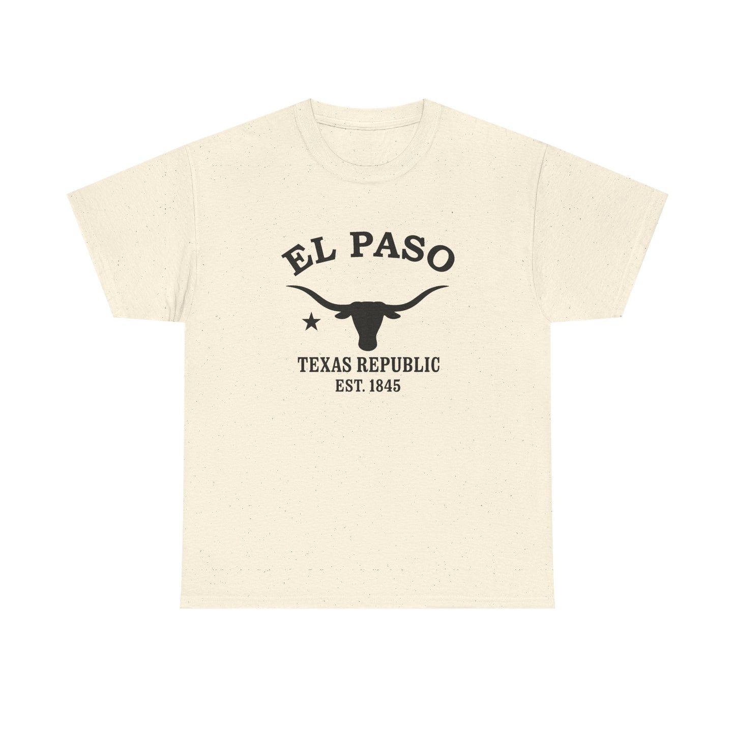 El Paso Texas Vintage Retro Unisex Heavy Cotton Tee - Black Logo