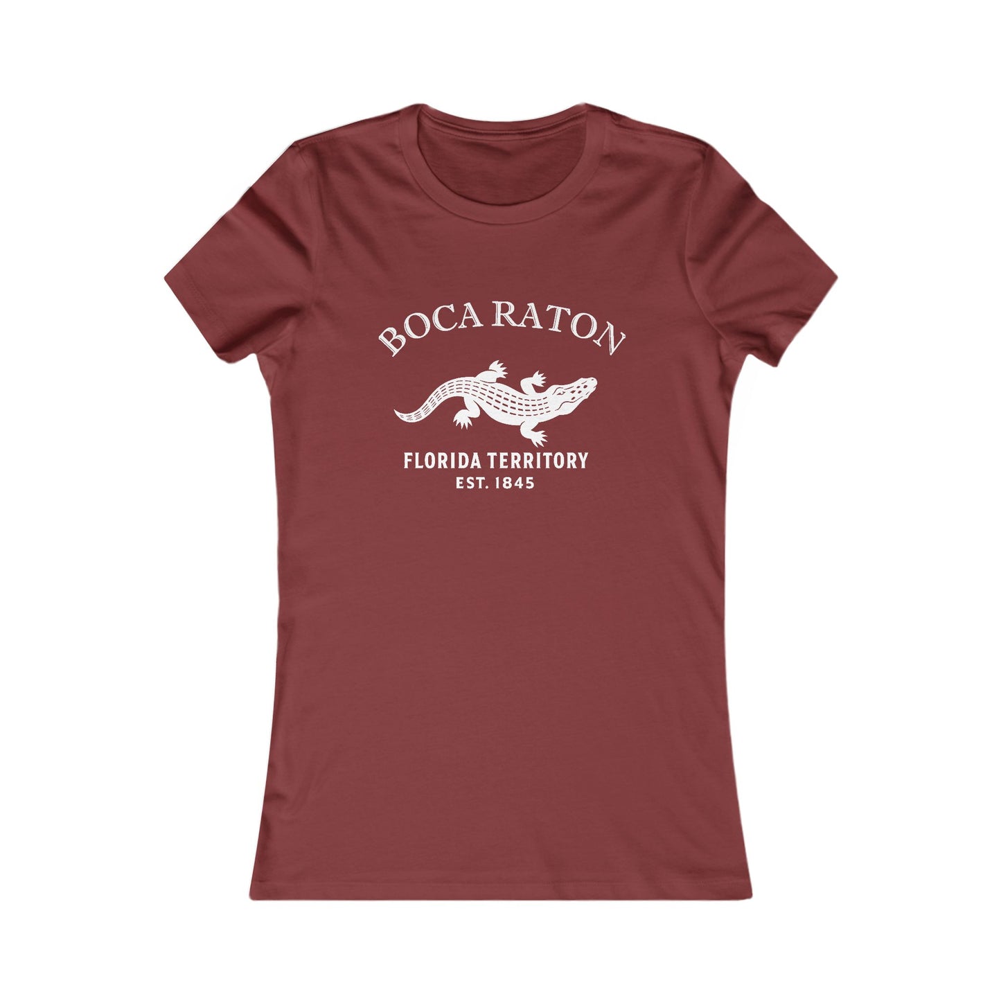 Boca Florida Vintage Retro Womens Fitted Ringspun Cotton Tee - White Logo