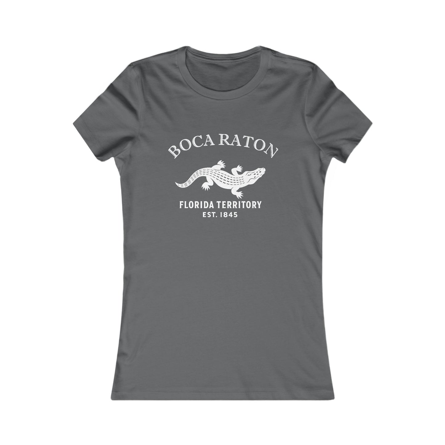 Boca Florida Vintage Retro Womens Fitted Ringspun Cotton Tee - White Logo