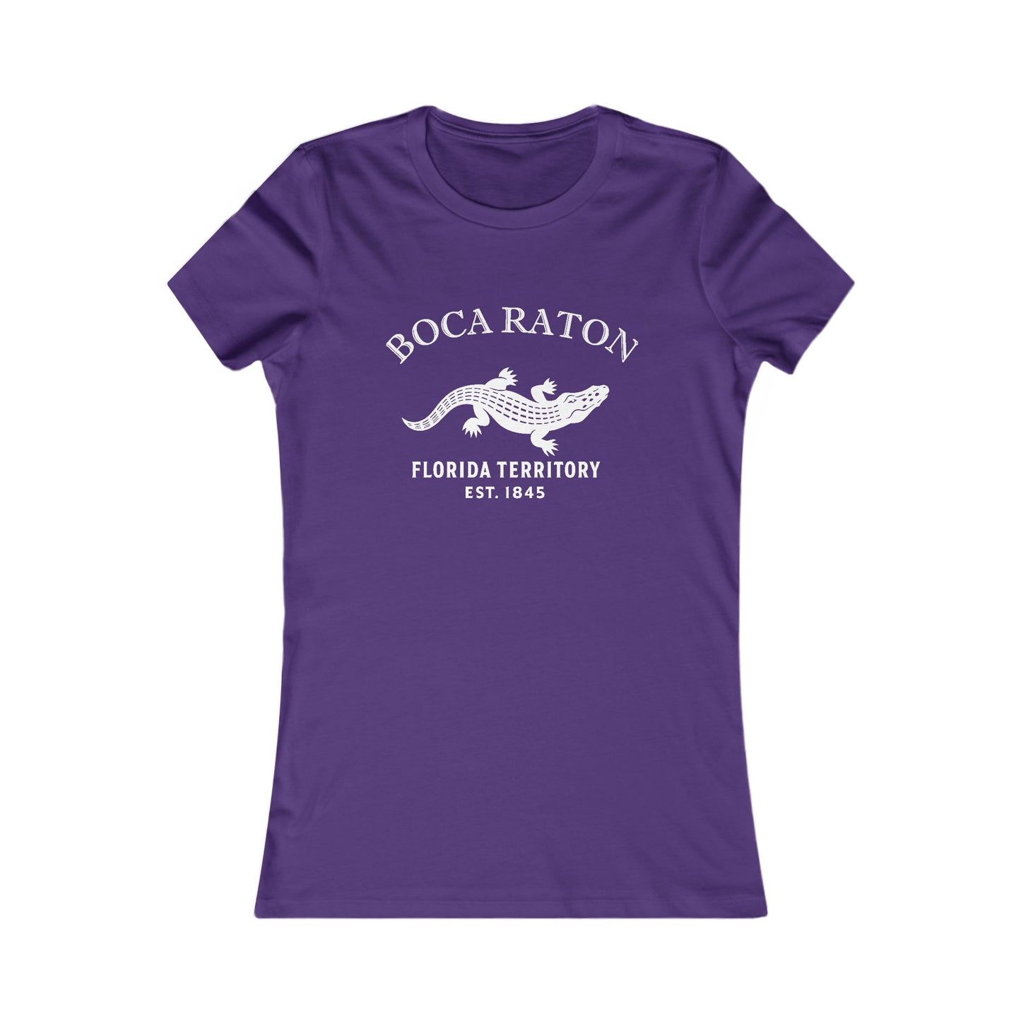 Boca Florida Vintage Retro Womens Fitted Ringspun Cotton Tee - White Logo