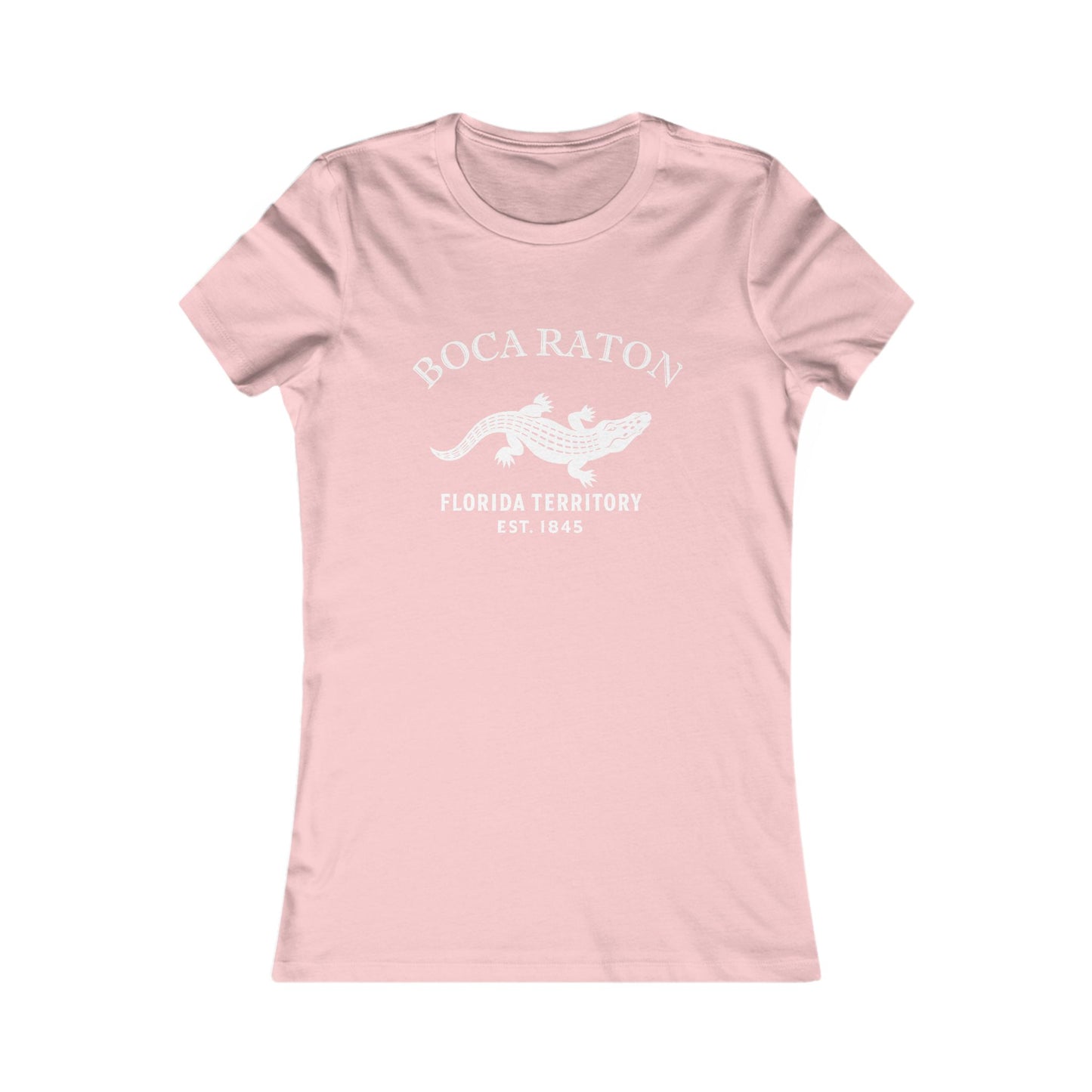 Boca Florida Vintage Retro Womens Fitted Ringspun Cotton Tee - White Logo