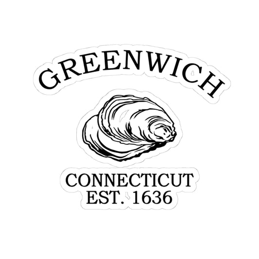 Greenwich Connecticut Vintage Retro Vinyl Sticker - Black Logo