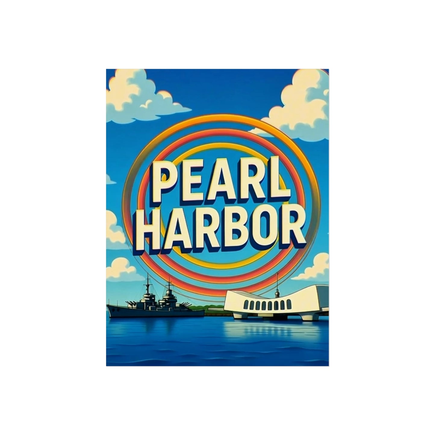 Pearl Harbor Hawaii Vintage Retro Giclée Print Art Series Poster