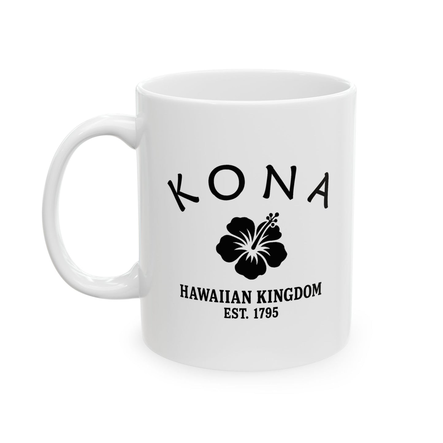 Kona Hawaii Vintage Retro Ceramic Mug - Black Logo